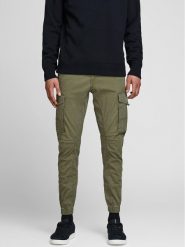 Jack & Jones Spodnie materiałowe Paul Flake 12141844 Zielony Tapered Fit. Zielone spodnie materiałowe męskie Jack & Jones, bez wzorów, z bawełny. Za 269.99 zł.