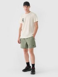 4F Spodenki casual męskie - oliwkowe XL. Brązowe szorty męskie 4F, bez wzorów, z bawełny, casualowe. W wyprzedaży za 59.99 zł.