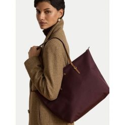 Torebka LAUREN RALPH LAUREN. Czerwone shopperki damskie Lauren Ralph Lauren, bez wzorów, bez dodatków. Za 799.99 zł.