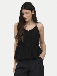 ONLY Top Nele 15370325 Czarny Regular Fit. Czarne topy damskie ONLY, xl, bez wzorów, z wiskozy, bez kołnierzyka, bez ramiączek. Za 149.99 zł.