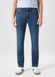 WRANGLER LARSTON MĘSKIE SPODNIE JEANSOWE JEANSY DŻINSY BLUE SPRUCE 112350652 W18S018019. Niebieskie jeansy męskie Wrangler, z jeansu. Za 229.99 zł.