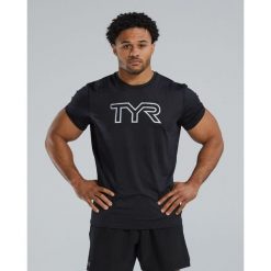 Tes Shirt TYR Airtec Big Logo. Czarne koszulki sportowe męskie TYR, bez wzorów, bez ramiączek, na fitness i siłownię. Za 269.99 zł.