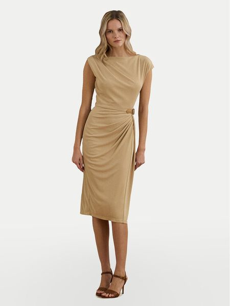 LAUREN RALPH LAUREN Sukienka codzienna 250964076001 Beżowy Slim Fit. Brązowe sukienki damskie Lauren Ralph Lauren, na co dzień, bez wzorów, z syntetyku, bez kołnierzyka, bez ramiączek, proste. Za 659.99 zł.