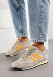 Beżowe Sneakersy Klasyczne Tenisówki ze Skórzaną Wkładką i Zamszem Naturalnym Tilritia. Brązowe trampki i tenisówki damskie Born2be, bez wzorów, z jeansu, bez zapięcia. Za 179.99 zł.