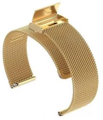 Regulowany pasek ze stali nierdzewnej do zegarka/smartwatch 22mm, GOLD/ZŁOTY. Żółte zegarki smartwatch Fintie, bez wzorów. Za 31.12 zł.