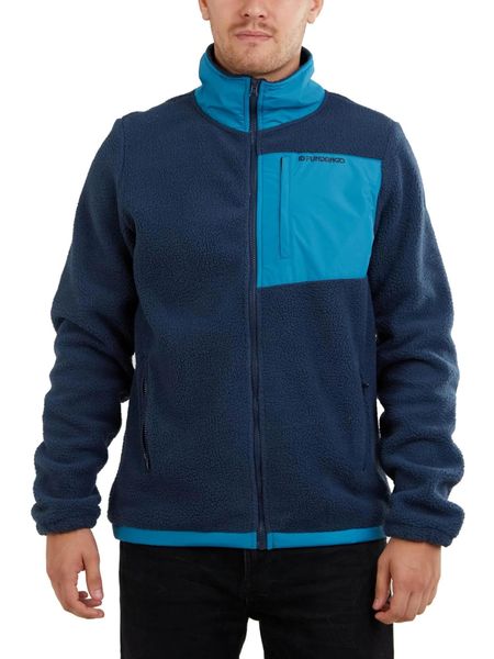 Sweter polarowy męski Fundango Haven Hybrid. Niebieskie swetry męskie FUNDANGO, l, bez wzorów, z materiału, bez kołnierzyka, bez ramiączek. Za 299.00 zł.