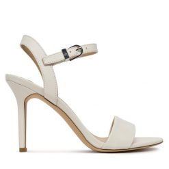 Sandały LAUREN RALPH LAUREN. Białe sandały damskie Lauren Ralph Lauren, bez wzorów, bez obcasa, na szpilce, bez zapięcia. Za 409.99 zł.