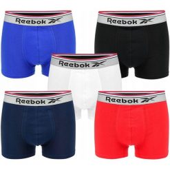 Bokserki majtki męskie bawełna 5 par REEBOK SPORTS TRUNK CATHAL. Niebieskie bokserki męskie Reebok, bez wzorów, z bawełny. Za 142.00 zł.