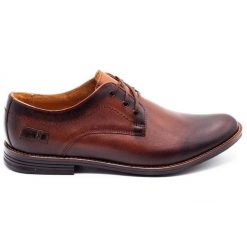 Joker Buty męskie wizytowe 328 brązowe. Brązowe buty wizytowe męskie bez wzorów, z jeansu, bez obcasa, bez zapięcia. Za 351.82 zł.