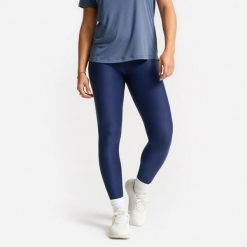 Legginsy fitness damskie. Niebieskie legginsy damskie DOMYOS, bez wzorów, z elastanu. Za 69.99 zł.