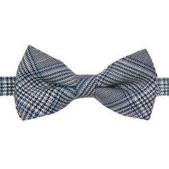 Wełniana Mucha Męska - His Story - Niebieska w Kratkę. Niebieskie krawaty i muchy His Story, z aplikacjami, z wełny, eleganckie. Za 49.00 zł.