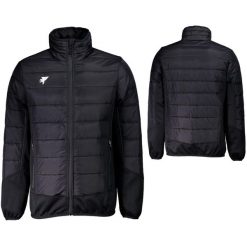 Kurtka sportowa męska Joma Explorer pikowana szybkoschnąca z kołnierzem. Czarne kurtki sportowe męskie Joma, l, bez wzorów, z nylonu, bez kaptura. Za 119.99 zł.