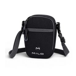 Torba podróżna mała lekka Milo MOKI 18 x 14 x 7 cm. Czarne torby na ramię męskie Milo, z nylonu, na ramię, małe. Za 59.99 zł.