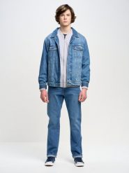 Jeansy męskie z prostą nogawką niebieskie Trent 114. Niebieskie jeansy męskie BIG STAR, na jesień, z jeansu, klasyczne. W wyprzedaży za 299.99 zł.