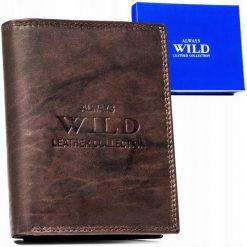 Portfel skórzany Always Wild AW-N4-MAL c. brązowy. Brązowe portfele męskie Always Wild, bez wzorów, ze skóry. Za 45.00 zł.