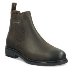 Sztyblety Gant. Brązowe botki męskie GANT, bez wzorów, bez obcasa, bez zapięcia. Za 559.99 zł.
