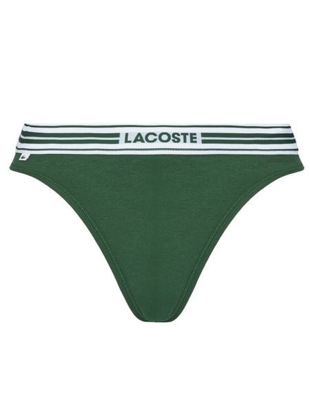 Lacoste Stringi 8F5198 Zielony. Zielone majtki damskie Lacoste, z bawełny. Za 89.99 zł.