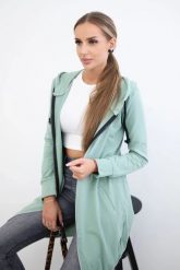 Bluza sukienkowa z kapturem ciemny miętowy. Zielone bluzy damskie KESI, l, bez wzorów, z bawełny, bez ramiączek, z kapturem. Za 234.40 zł.