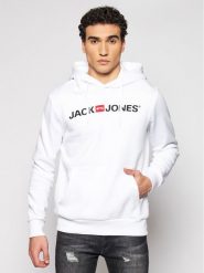 Jack & Jones Bluza Corp Old Logo 12137054 Biały Regular Fit. Białe bluzy męskie Jack & Jones, m, bez wzorów, z syntetyku, bez ramiączek, bez kaptura. Za 119.99 zł.