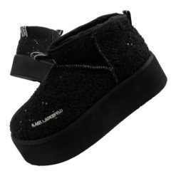 Buty, śniegowce Karl Lagerfeld Thermo KL48522WW0S czarne. Czarne śniegowce damskie z materiału, bez zapięcia. W wyprzedaży za 792.15 zł.