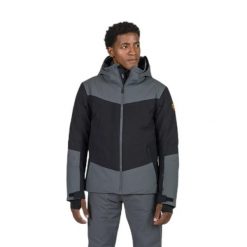 Kurtka narciarska Rossignol Wispile. Czarne kurtki sportowe męskie Rossignol, na zimę, l, z aplikacjami, z materiału, bez kaptura, narciarskie, primaloft. Za 1,369.00 zł.