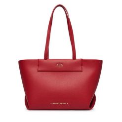 Torebka Armani Exchange. Czerwone shopperki damskie Armani Exchange, bez wzorów, bez dodatków. Za 654.99 zł.