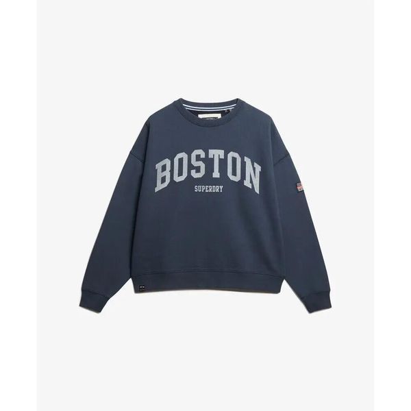 Damska bluza oversize Superdry Athletic Essentials. Niebieskie bluzy damskie Superdry, m, bez wzorów, bez ramiączek, bez kaptura. Za 279.75 zł.