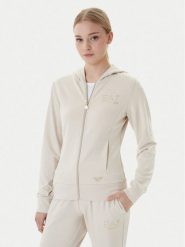 EA7 Emporio Armani Bluza 7W001044 AF12482 U1088 Beżowy Regular Fit. Brązowe bluzy damskie EA7 Emporio Armani, xs, bez wzorów, z syntetyku, bez ramiączek, bez kaptura. Za 589.99 zł.