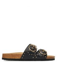 ONLY Shoes Klapki Onlmaxi-15 Pu Studs Buckle 15341190 Czarny. Czarne klapki damskie ONLY Shoes, bez wzorów, ze skóry, bez obcasa, bez zapięcia. Za 129.99 zł.