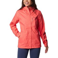 Kurtka Sportowa Z Kapturem Damska Columbia Pouring Adventure. Czerwone kurtki sportowe damskie Columbia, xs, bez wzorów, bez ramiączek, z kapturem. Za 364.99 zł.