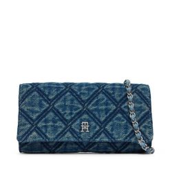 Torebka Tommy Hilfiger. Niebieskie listonoszki damskie Tommy Hilfiger, bez wzorów, z denimu, bez dodatków. Za 449.99 zł.