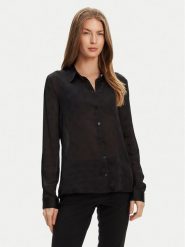 Guess Koszula W5YH1A WHCR2 Czarny Regular Fit. Czarne koszule damskie Guess, s, z aplikacjami, z syntetyku, bez kołnierzyka, bez ramiączek. Za 279.99 zł.