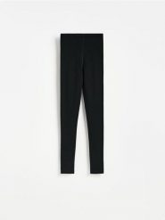 Legginsy z wełny merino - czarny. Czarne legginsy damskie Reserved, bez wzorów, z wełny. Za 219.99 zł.