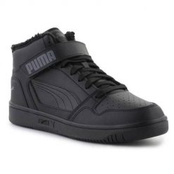 Buty do chodzenia męskie Puma Rebound Mid Strap Wtr. Czarne buty sportowe męskie Puma, bez wzorów, z materiału, bez zapięcia, trekkingowe. Za 389.40 zł.