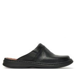 Klapki Josef Seibel. Czarne klapki męskie Josef Seibel, bez wzorów, bez zapięcia. Za 269.99 zł.