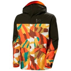Wodoodporna kurtka narciarska Helly Hansen Ullr D Graphic. Brązowe kurtki sportowe męskie Helly Hansen, na lato, l, bez wzorów, z materiału, bez kaptura, narciarskie. Za 815.10 zł.