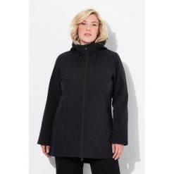 Damskie Długa kurtka softshell HYPRAR hydrofobowa trapezowy krój. Czarne kurtki sportowe damskie Ulla Popken, plus size, bez wzorów, z elastanu, bez ramiączek, bez kaptura, trekkingowe. Za 480.99 zł.