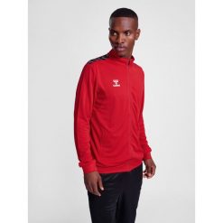 Bluza sportowa męska Hummel Authentic Poly Zip Jacket. Czerwone bluzy sportowe męskie Hummel, m, bez wzorów, bez kaptura, na fitness i siłownię. Za 168.00 zł.