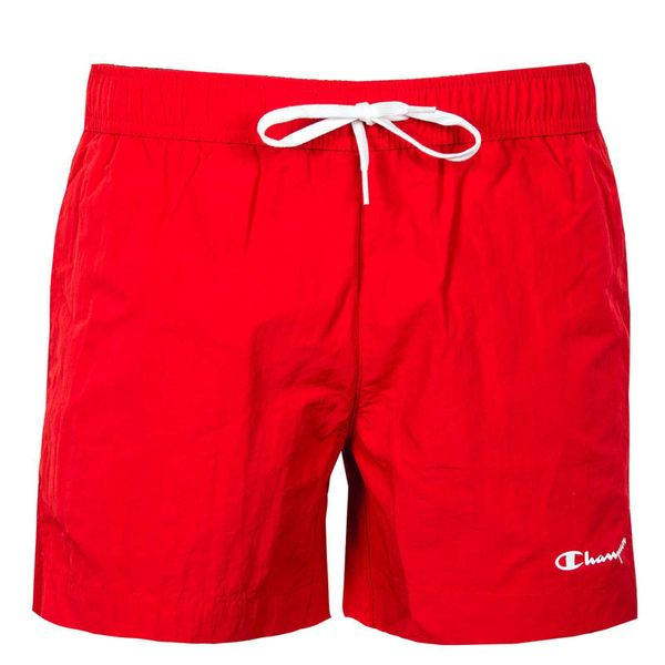 Strój kąpielowy Męski Script Logo. Czerwone szorty męskie Champion, bez wzorów, sportowe. Za 71.40 zł.
