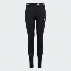DŁUGIE LEGGINSY TECHFIT. Białe legginsy damskie Adidas, bez wzorów, z dzianiny. Za 129.00 zł.