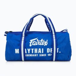 Torba treningowa Fairtex Barrel Bag. Niebieskie torby sportowe męskie FAIRTEX, bez wzorów, z materiału. Za 419.99 zł.