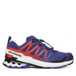 Trekkingi Salomon. Niebieskie buty zimowe męskie Salomon, bez wzorów, z gore-texu, bez obcasa, bez zapięcia. Za 749.99 zł.