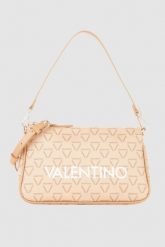 VALENTINO Mała beżowa listonoszka Liuto. Brązowe listonoszki damskie Valentino by Mario Valentino, bez wzorów, małe, bez dodatków. W wyprzedaży za 331.99 zł.