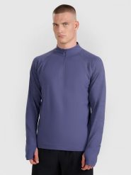 4F Bluza do biegania regular szybkoschnąca męska - granatowa M. Niebieskie bluzy męskie 4F, m, bez wzorów, bez ramiączek, bez kaptura. Za 199.99 zł.