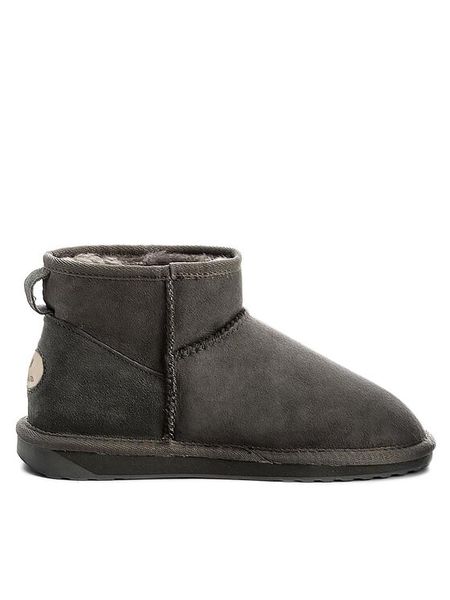 EMU Australia Śniegowce Stinger Micro W10937 Szary. Szare śniegowce damskie Emu Australia, ze skóry, bez zapięcia. Za 499.99 zł.