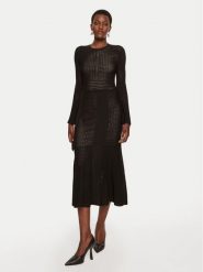TWINSET Sukienka dzianinowa 242TP3050 Czarny Regular Fit. Czarne sukienki damskie Twinset, s, bez wzorów, z dzianiny, bez kołnierzyka, bez ramiączek. Za 739.99 zł.