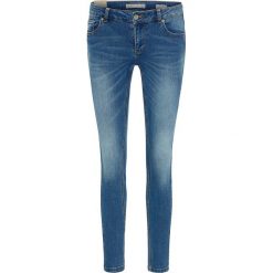 Dżinsy "Lou" - Skinny fit - w kolorze niebieskim. Niebieskie jeansy damskie Broadway NYC, z aplikacjami, ze skóry, klasyczne. W wyprzedaży za 97.95 zł.