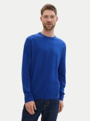 Tom Tailor Sweter 1039810 Niebieski Regular Fit. Niebieskie swetry męskie Tom Tailor, m, bez wzorów, z bawełny, bez kołnierzyka, bez ramiączek. Za 99.99 zł.