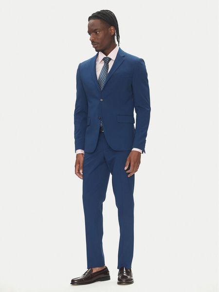 Lindbergh Garnitur 30-61040 Niebieski Slim Fit. Niebieskie garnitury męskie Lindbergh, m, bez wzorów, z syntetyku. Za 419.99 zł.