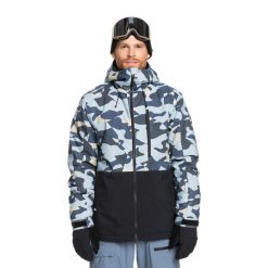 Kurtka snowboardowa męska Quiksilver Mission Printed Block. Brązowe kurtki męskie Quiksilver, na zimę, m, bez wzorów, sportowe, bez kaptura. Za 719.99 zł.